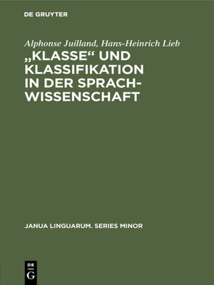 cover image of „Klasse‟ und Klassifikation in der Sprachwissenschaft